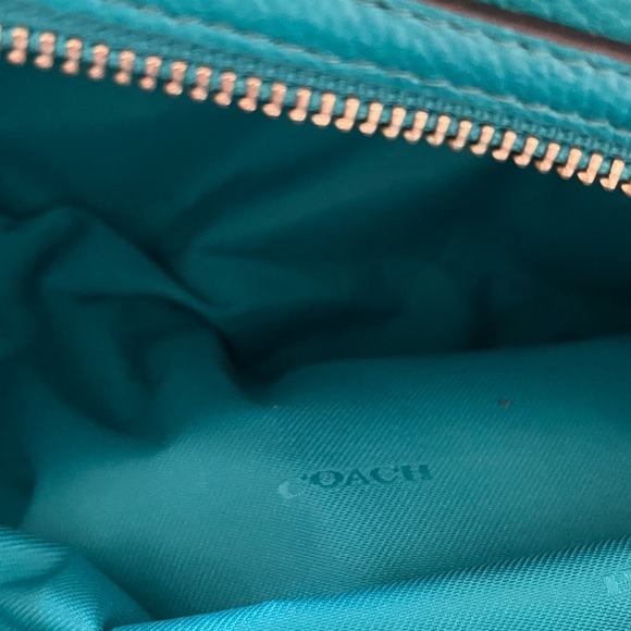 NWT Rare Coach Edie 31 Turquoise Pebbled Leather Satchel Shoulder Bag - Picture 9 of 15